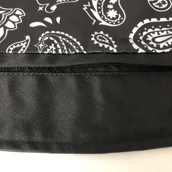 Unik Premium Women Sz M Black Leather Snap Front Vest Side Laces Paisley Liner - Picture 14 of 16